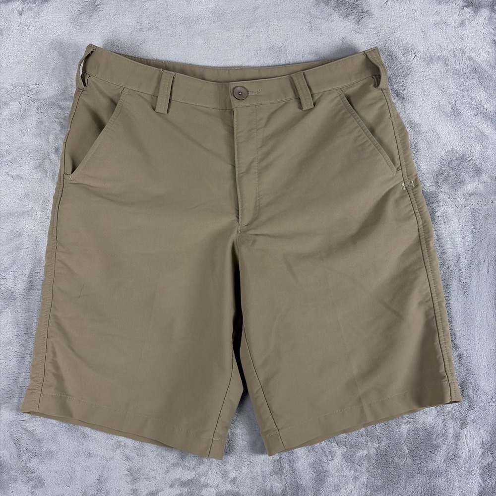 Under Armour Golf  Shorts Men 34 Khaki Leaderboard 10'' Performance Outdoor